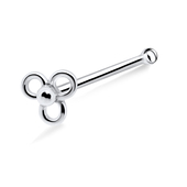 Hollow Flower Silver Bone Nose Stud NSKD-379